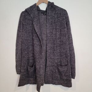Barefoot Dreams Cozy Chic Cardigan Gray Hooded Sweater Size Medium